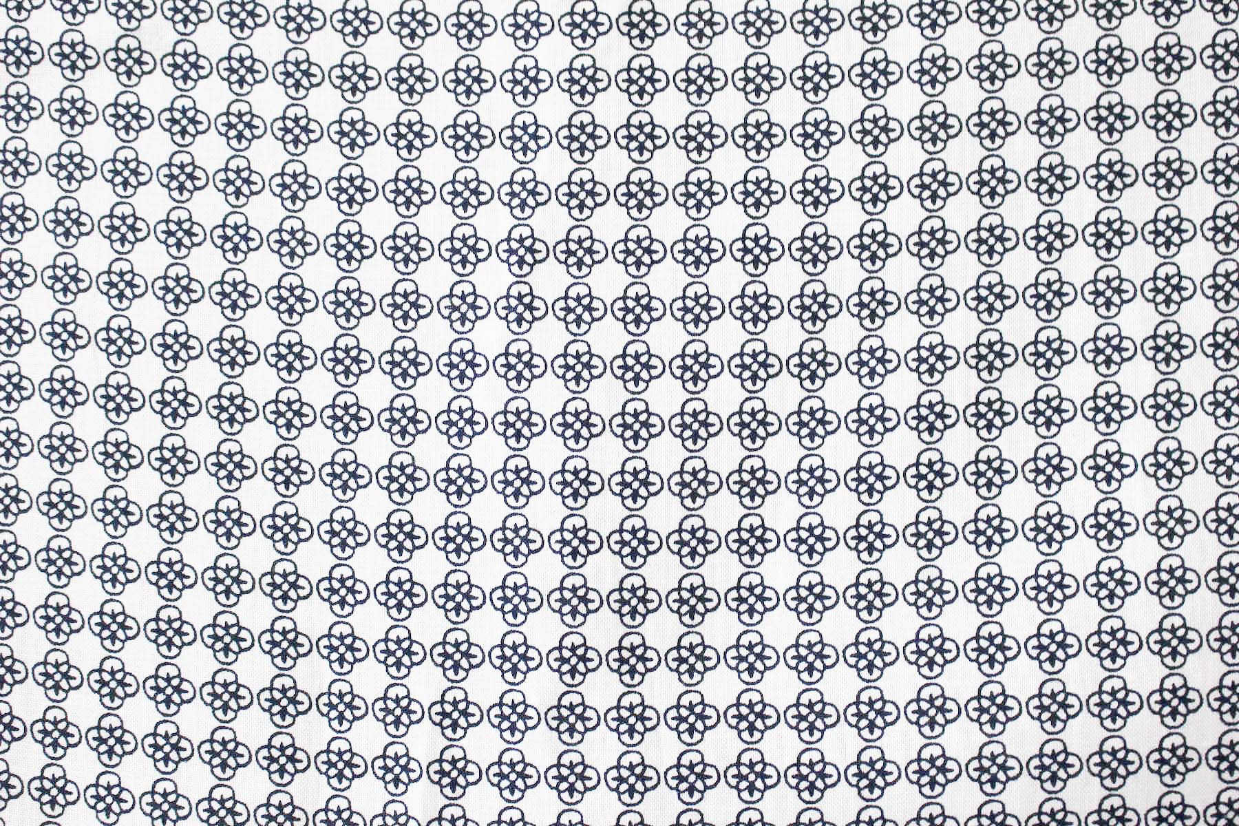 LINNETリネンプリント <br/>
            ルールー・白×藍